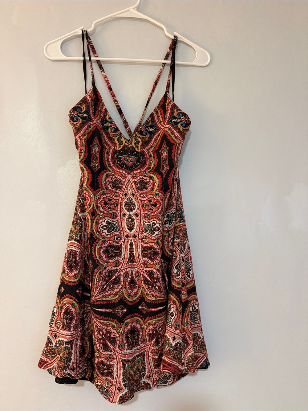 Alice + Olivia Red Paisley Mini Dress